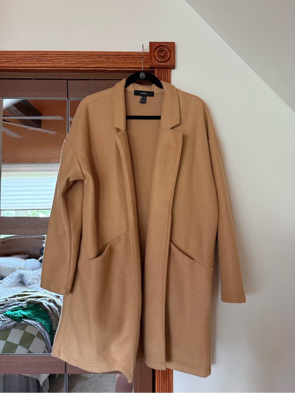 Forever 21 Camel Open-Front Trench Coat